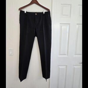 Lauren Ralph Lauren Women's Black Cotton Dress Pants Green Stretchy Size 12